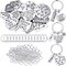 259 Pieces Inspirational Motivational Keychains Charms Bulk Inspirational Words Charms with Open Jump Key Rings for Various DIY Necklaces, Bracelets